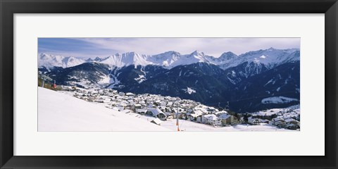 Framed Ski resort with mountain range in the background, Fiss, Tirol, Austria Print