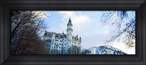 Framed Low angle view of the Neuschwanstein Castle in winter, Bavaria, Germany Print