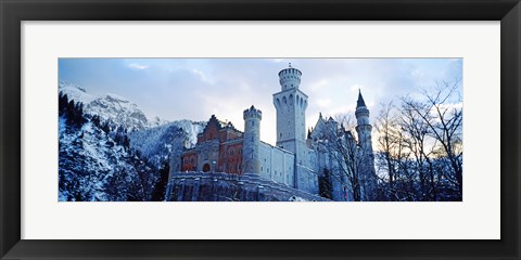 Framed Neuschwanstein Castle in winter, Bavaria, Germany Print