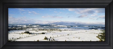 Framed Snow covered landscape, view from Neuschwanstein Castle, Fussen, Bavaria, Germany Print