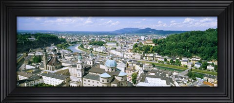 Framed Buildings in a city, view from Hohensalzburg Castle, Salzburg, Austria Print