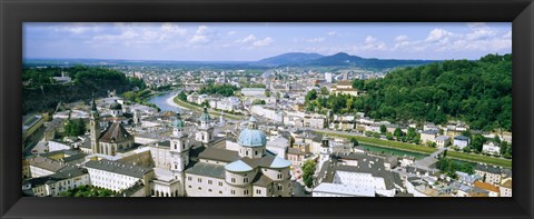 Framed Buildings in a city, view from Hohensalzburg Castle, Salzburg, Austria Print