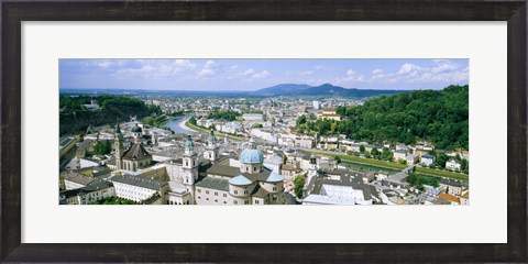 Framed Buildings in a city, view from Hohensalzburg Castle, Salzburg, Austria Print