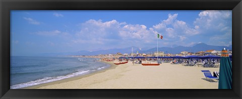 Framed Resort on the beach, Viareggio, Tuscany, Italy Print