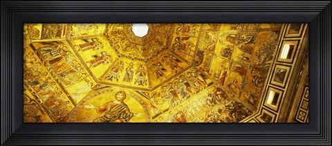 Framed Baptistery mosaic ceiling, Battistero Di San Giovanni, Florence, Tuscany, Italy Print