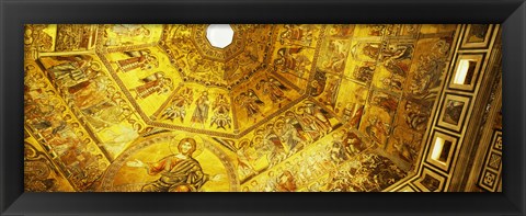 Framed Baptistery mosaic ceiling, Battistero Di San Giovanni, Florence, Tuscany, Italy Print