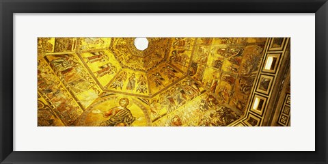 Framed Baptistery mosaic ceiling, Battistero Di San Giovanni, Florence, Tuscany, Italy Print