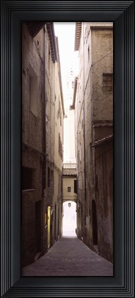 Framed Narrow alley with old buildings, Siena, Siena Province, Tuscany, Italy Print