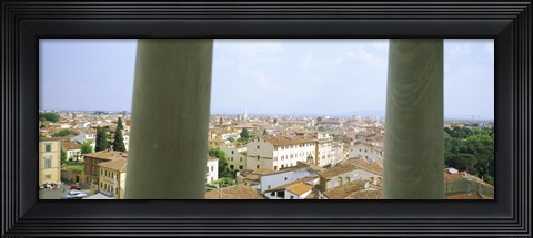Framed City viewed from the Leaning Tower Of Pisa, Piazza Dei Miracoli, Pisa, Tuscany, Italy Print
