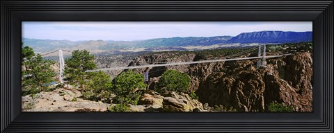 Framed Suspension Bridge Across Royal Gorge Print