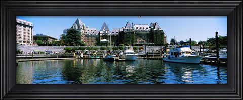 Framed Yachts at marina, Brentwood College, Victoria, British Columbia, Canada Print