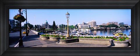 Framed Street lamps with Parliament Building in the background, Victoria, British Columbia, Canada Print