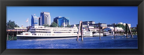 Framed Skyscrapers at the waterfront, Delta King Hotel, Sacramento, California, USA 2012 Print