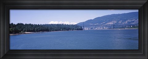 Framed Lions Gate Bridge with Mountain in the Background, Vancouver, British Columbia, Canada Print