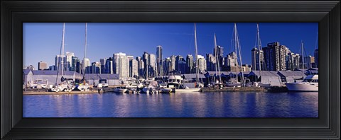 Framed Boats at a marina, Vancouver, British Columbia, Canada 2013 Print