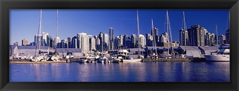 Framed Boats at a marina, Vancouver, British Columbia, Canada 2013 Print