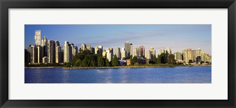 Framed City skyline, Vancouver, British Columbia, Canada Print