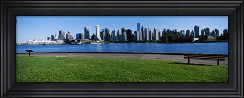 Framed River walk with skylines in the background, Vancouver, British Columbia, Canada 2013 Print