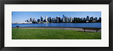 Framed River walk with skylines in the background, Vancouver, British Columbia, Canada 2013 Print