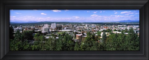 Framed High angle view of a city, Spokane, Washington State Print