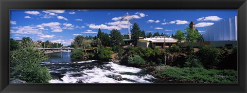Framed Imax Theater with Spokane Falls, Spokane, Washington State, USA Print