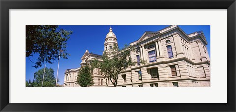 Framed Low angle view of a government building, Wyoming State Capitol, Cheyenne, Wyoming, USA Print