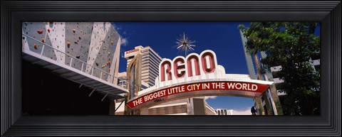 Framed Low angle view of the Reno Arch at Virginia Street, Reno, Nevada Print