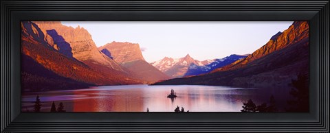Framed St. Mary Lake at US Glacier National Park, Montana, USA Print