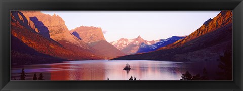 Framed St. Mary Lake at US Glacier National Park, Montana, USA Print