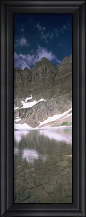 Framed Reflections on lake at US Glacier National Park, Montana Print