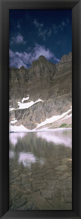 Framed Reflections on lake at US Glacier National Park, Montana Print