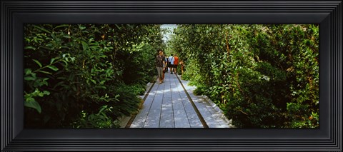 Framed People walking on walkway in an elevated park, High Line, New York City, New York State, USA Print
