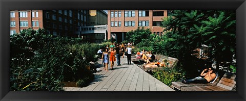 Framed Tourists in an elevated park, High Line, New York City, New York State Print