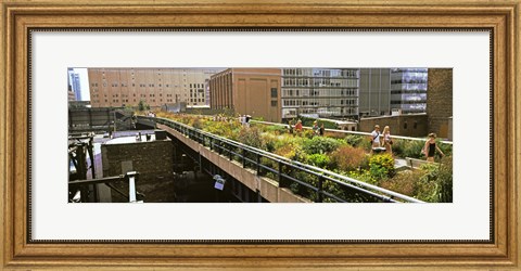 Framed Tourists in an elevated park, High Line, Manhattan, New York City, New York State, USA Print