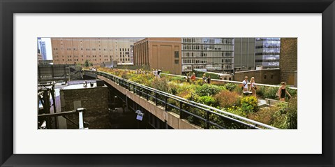 Framed Tourists in an elevated park, High Line, Manhattan, New York City, New York State, USA Print