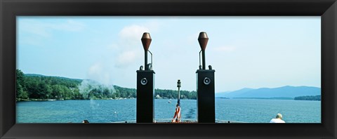 Framed View from the Minne Ha Ha Steamboat, Lake George, New York State, USA Print