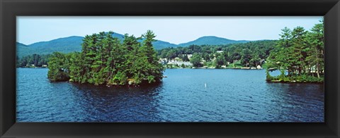 Framed Wooded island, Lake George, New York State, USA Print