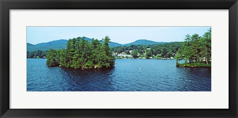 Framed Wooded island, Lake George, New York State, USA Print