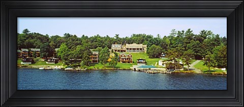 Framed Buildings along Lake George, New York State, USA Print