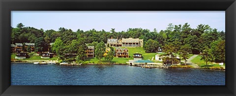 Framed Buildings along Lake George, New York State, USA Print