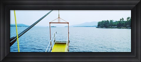 Framed Lake George viewed from a steamboat, New York State, USA Print