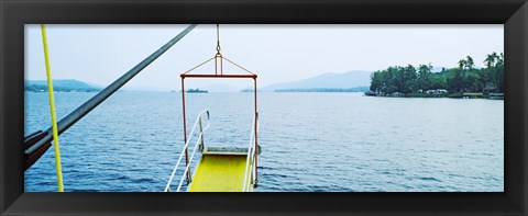 Framed Lake George viewed from a steamboat, New York State, USA Print