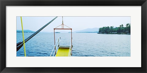 Framed Lake George viewed from a steamboat, New York State, USA Print