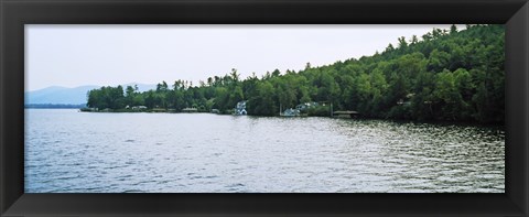 Framed View from a boat, Lake George, New York State, USA Print