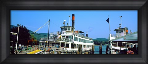 Framed Minne Ha Ha Steamboat at dock, Lake George, New York State, USA Print