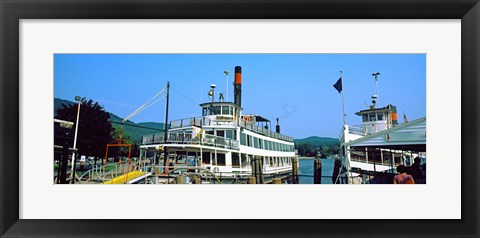 Framed Minne Ha Ha Steamboat at dock, Lake George, New York State, USA Print