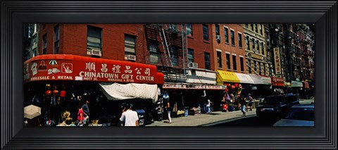Framed People in a street, Mott Street, Chinatown, Manhattan, New York City, New York State, USA Print