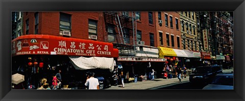 Framed People in a street, Mott Street, Chinatown, Manhattan, New York City, New York State, USA Print