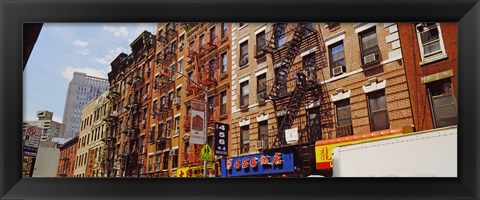 Framed Buildings in a street, Mott Street, Chinatown, Manhattan, New York City, New York State Print