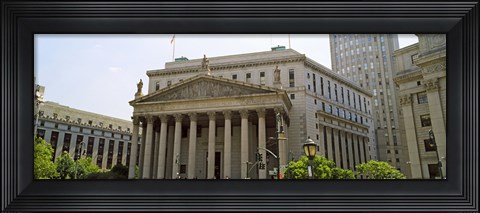 Framed Facade of a government building, US Federal Court, New York City, New York State, USA Print